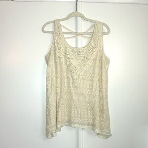 Cottagecore Crochet Lace Tank - 1X